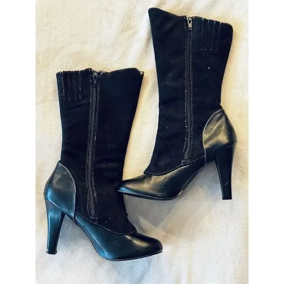 Demonia Women's Steampunk Skull & Butterfly Boots Black Size 6.5 Mid-Calf - Picture 6 of 12